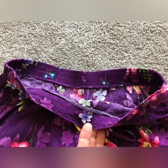 Jaclyn Smith Hawaiian Floral Skirt size S Midi Tie Elastic Waist wrinkle fabric - Picture 7 of 15